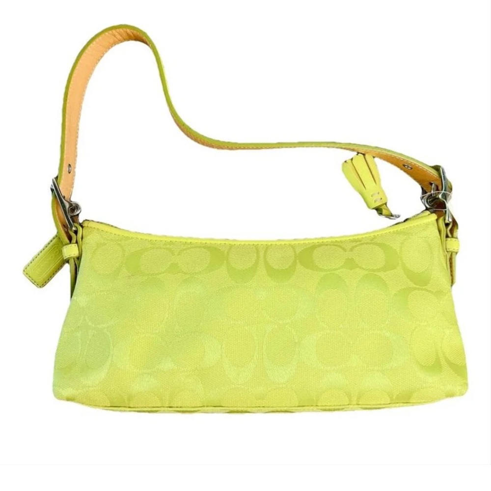 Coach Lime Green Signature Sufflette Shoulder Bag